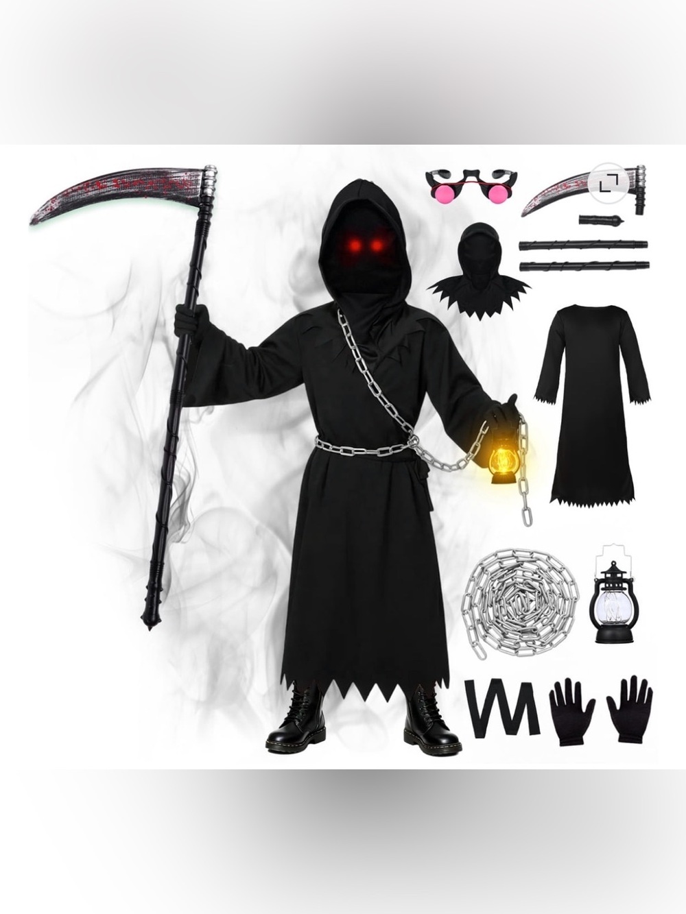 Grim Reaper Halloween Kids Costume. Kids Size Large 10-12
